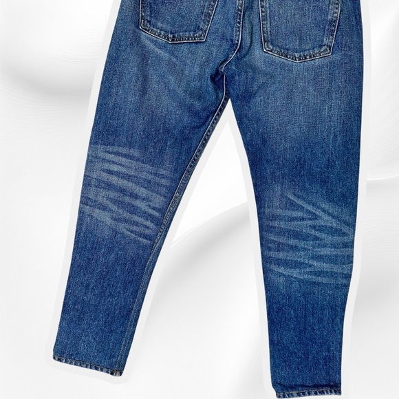 Brock Collection Medium Wash Blue Cotton Cropped Length Straight Leg Jeans Sz 2 - Picture 15 of 15